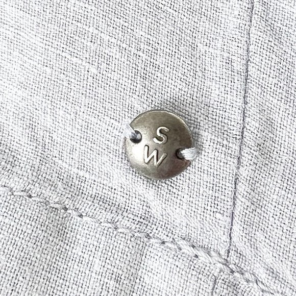 Anthropologie 100% Linen Dip Dye Ombre Mini Midi Dress Casual Sun Summer Pockets - Picture 8 of 10